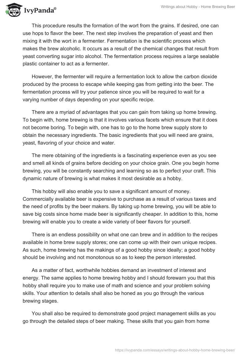 Writings About Hobby - Home Brewing Beer. Page 2