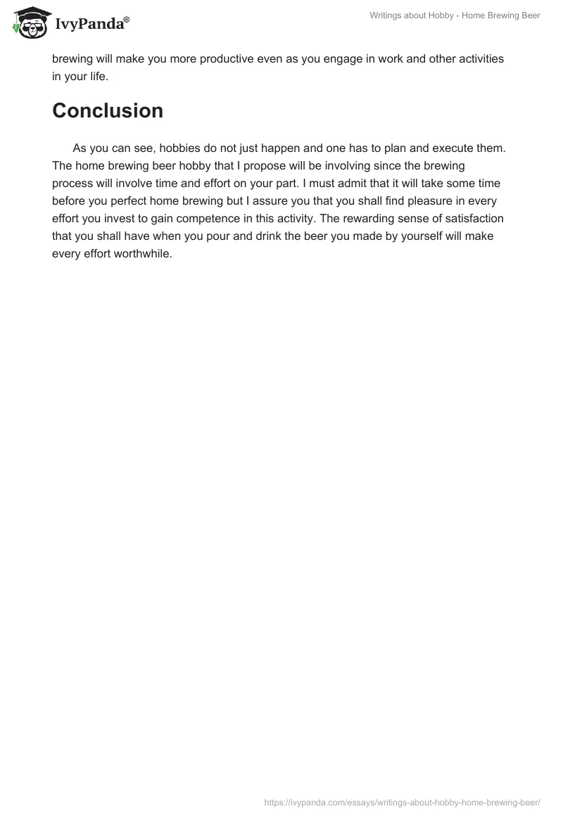 Writings About Hobby - Home Brewing Beer. Page 3
