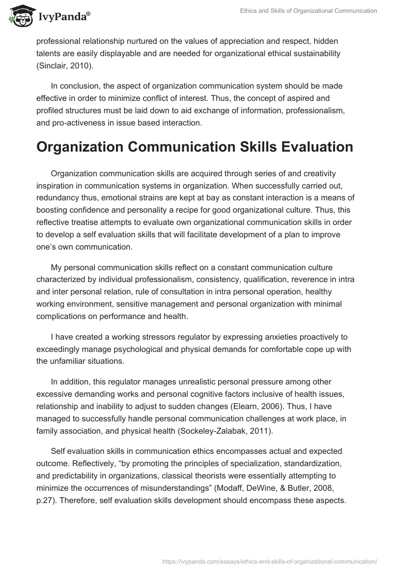 Ethics and Skills of Organizational Communication. Page 3