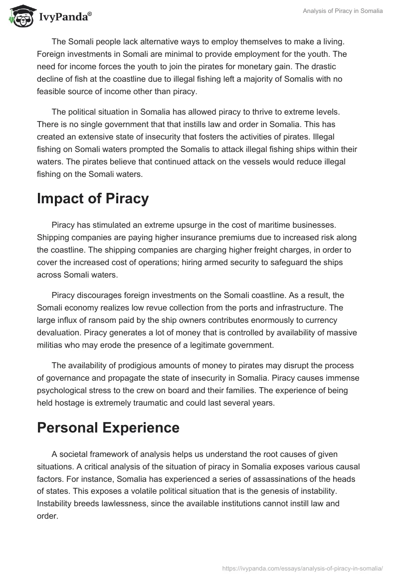 Analysis of Piracy in Somalia. Page 3
