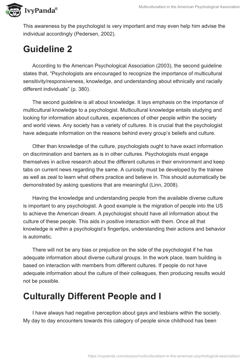 Multiculturalism in the American Psychological Association. Page 2