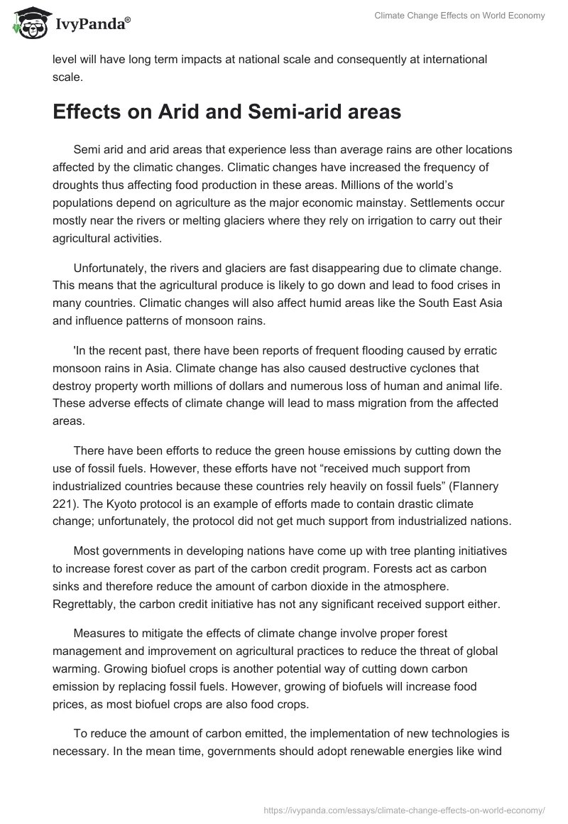 Climate Change Effects on World Economy. Page 2