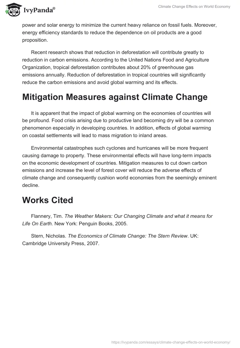 Climate Change Effects on World Economy. Page 3