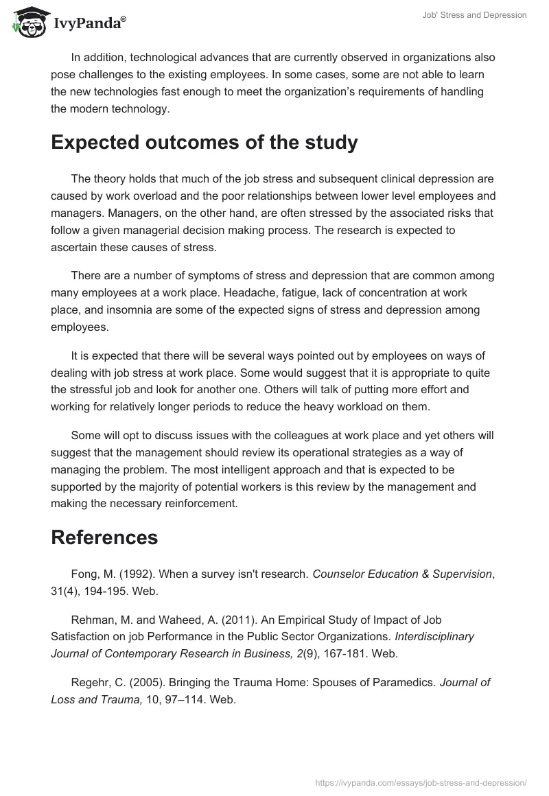 Job' Stress and Depression. Page 4