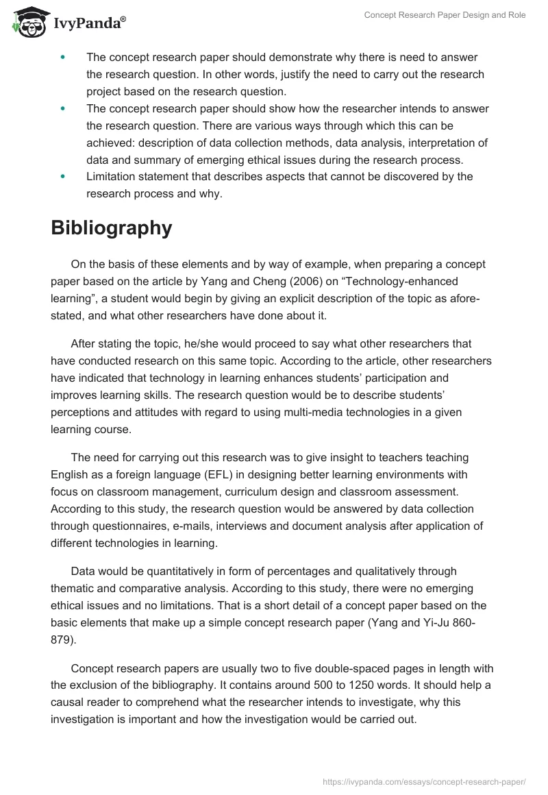 Concept Research Paper Design and Role. Page 2