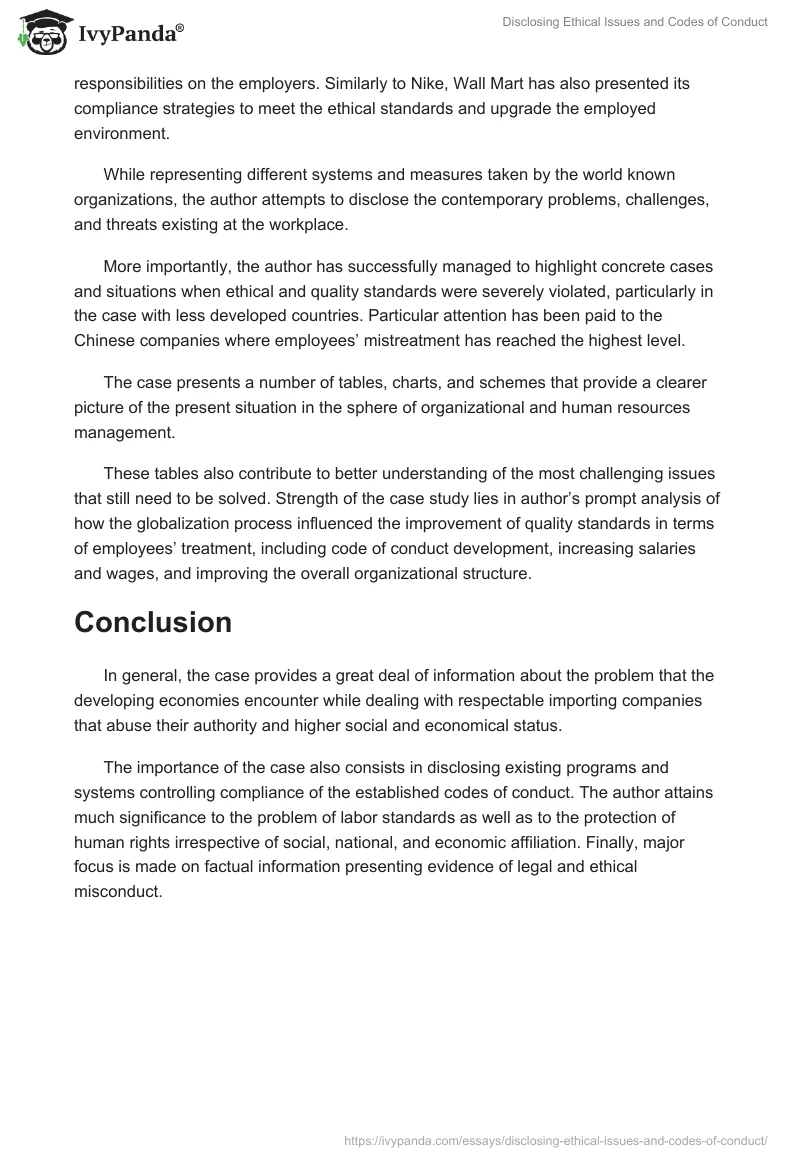 Disclosing Ethical Issues and Codes of Conduct. Page 2