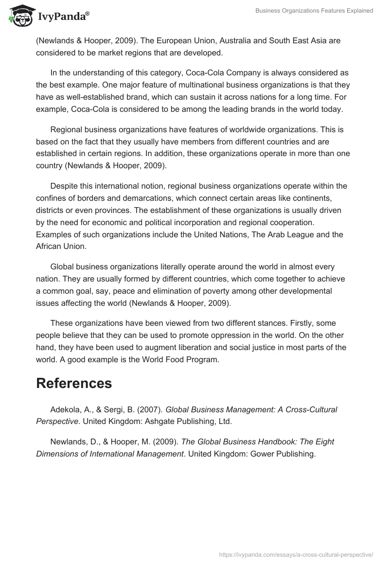 Business Organizations Features Explained. Page 2