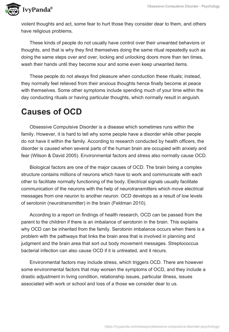 Obsessive-Compulsive Disorder - Psychology. Page 2