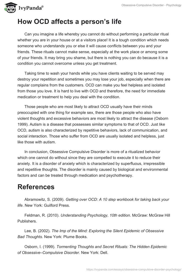 Obsessive-Compulsive Disorder - Psychology. Page 4