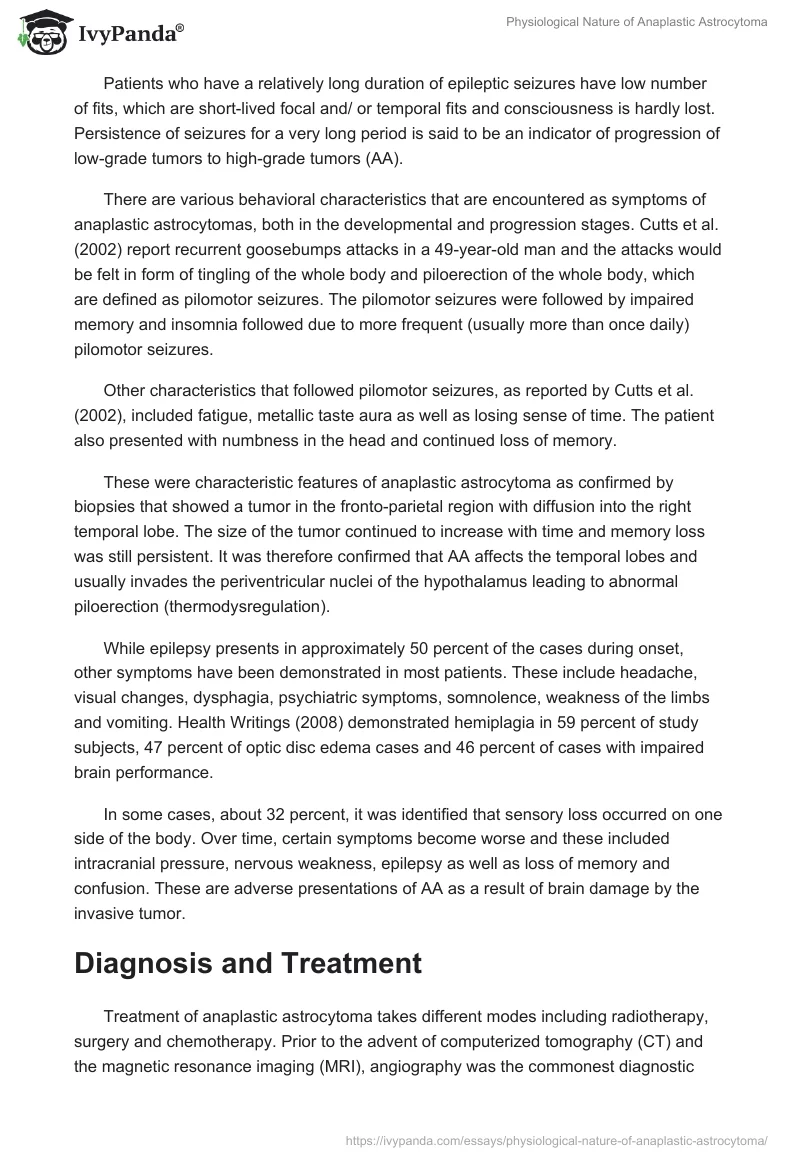 Physiological Nature of Anaplastic Astrocytoma. Page 3