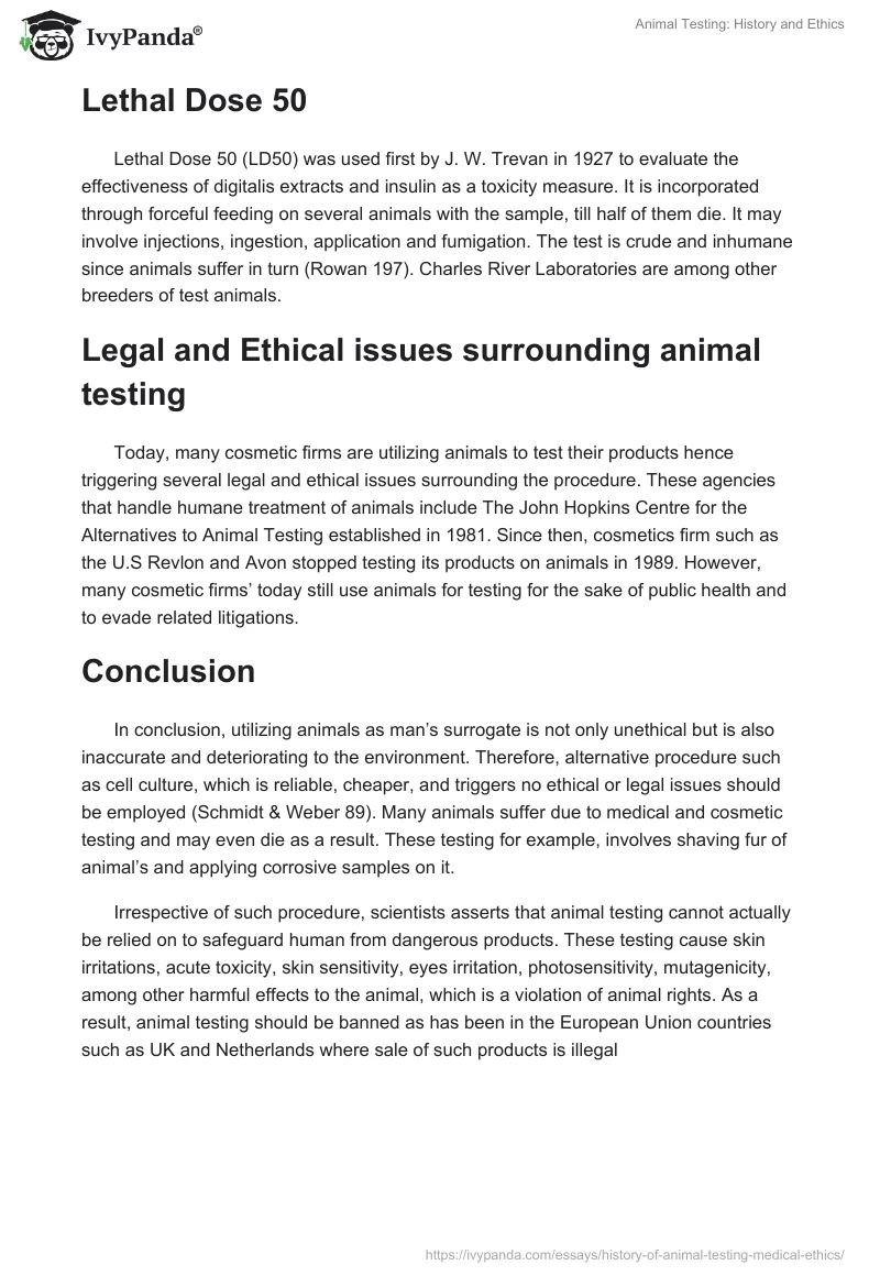 Animal Testing: History and Ethics. Page 3