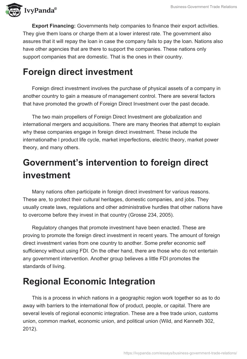 Business-Government Trade Relations. Page 2