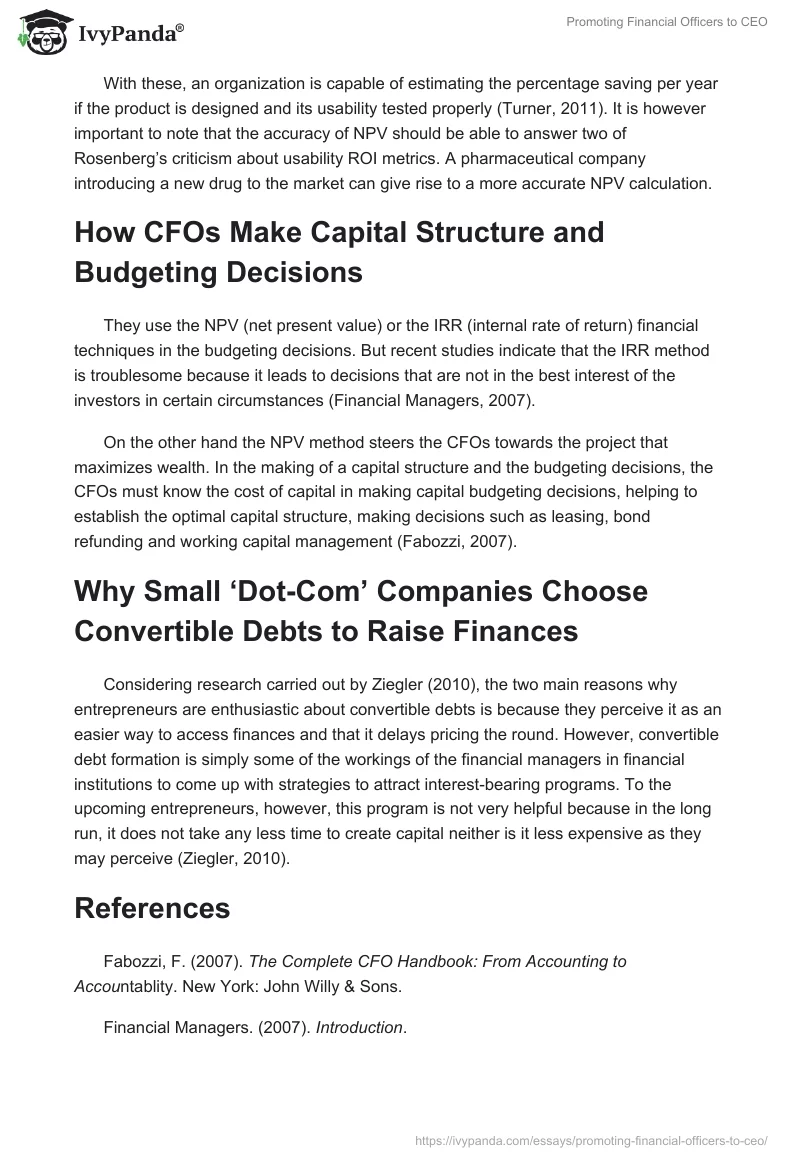 Promoting Financial Officers to CEO. Page 2
