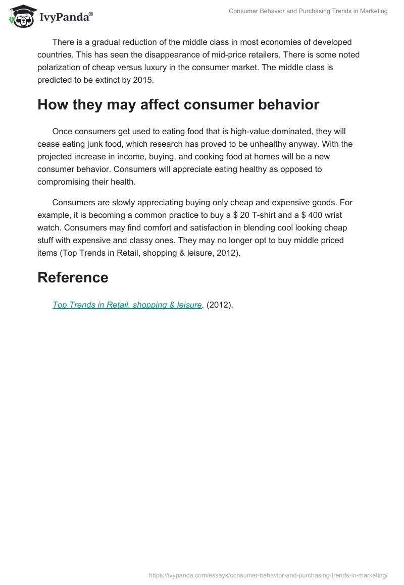 Consumer Behavior and Purchasing Trends in Marketing. Page 2