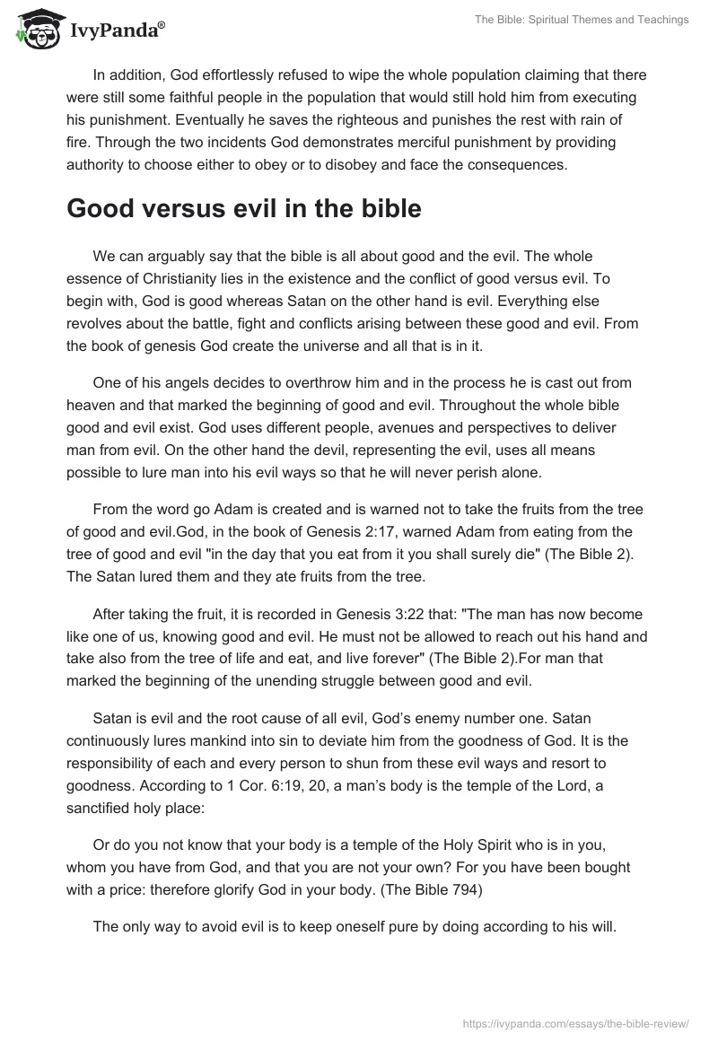 The Bible: Spiritual Themes and Teachings. Page 3