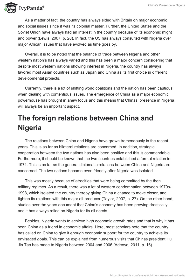China's Presence in Nigeria. Page 4
