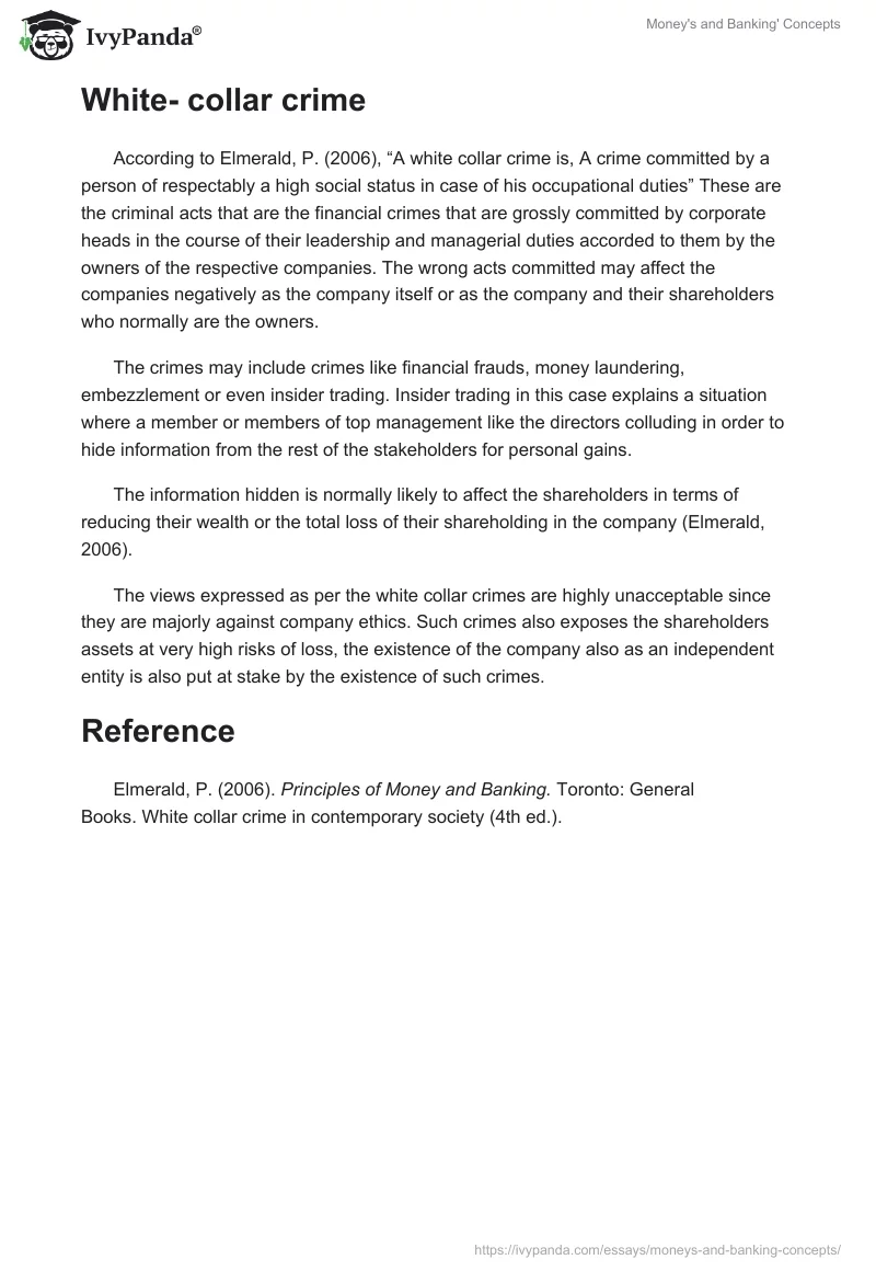 Money's and Banking' Concepts. Page 2