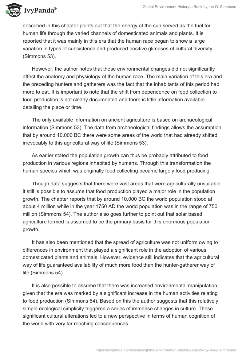 "Global Environment History" a Book by Ian G. Simmons. Page 4