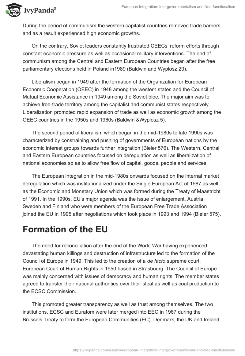 European Integration: Intergovernmentalism and Neo-functionalism. Page 3
