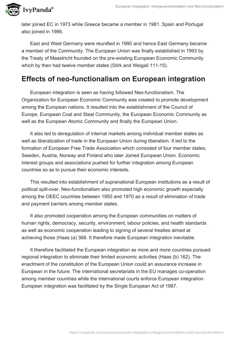 European Integration: Intergovernmentalism and Neo-functionalism. Page 4