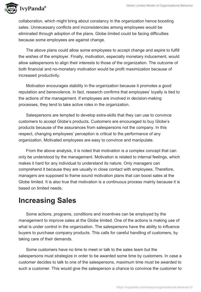Globe Limited Model of Organizational Behavior. Page 3