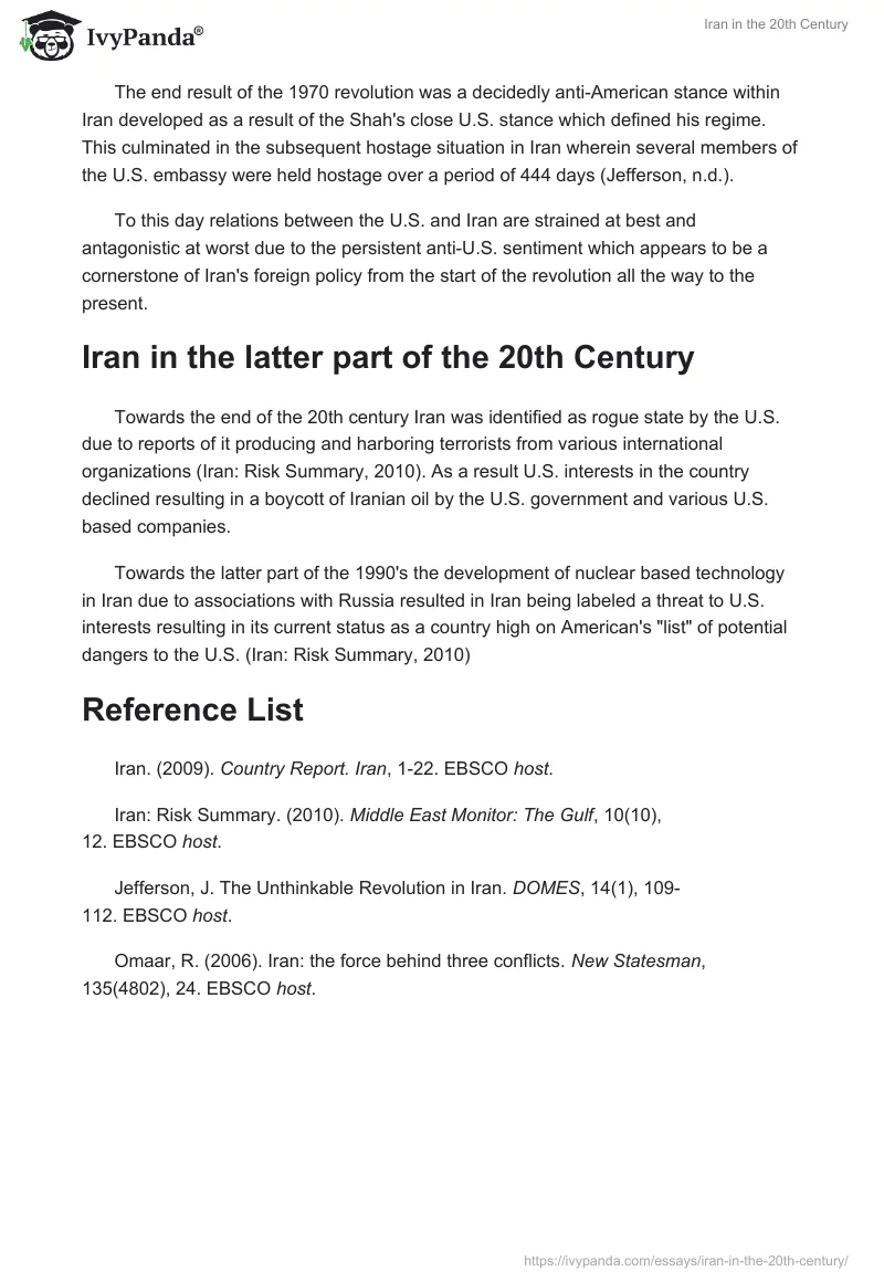 Iran in the 20th Century. Page 2