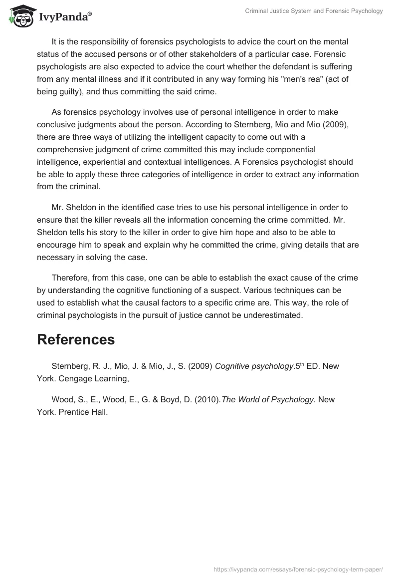 Criminal Justice System and Forensic Psychology. Page 3