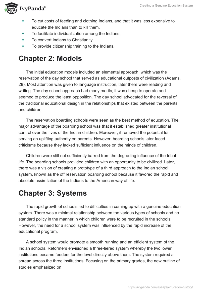 Creating a Genuine Education System. Page 2