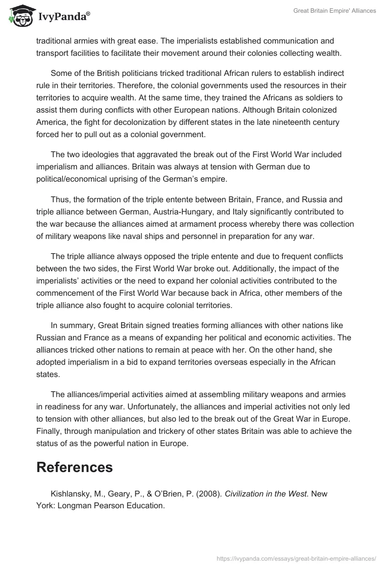 Great Britain Empire' Alliances. Page 3