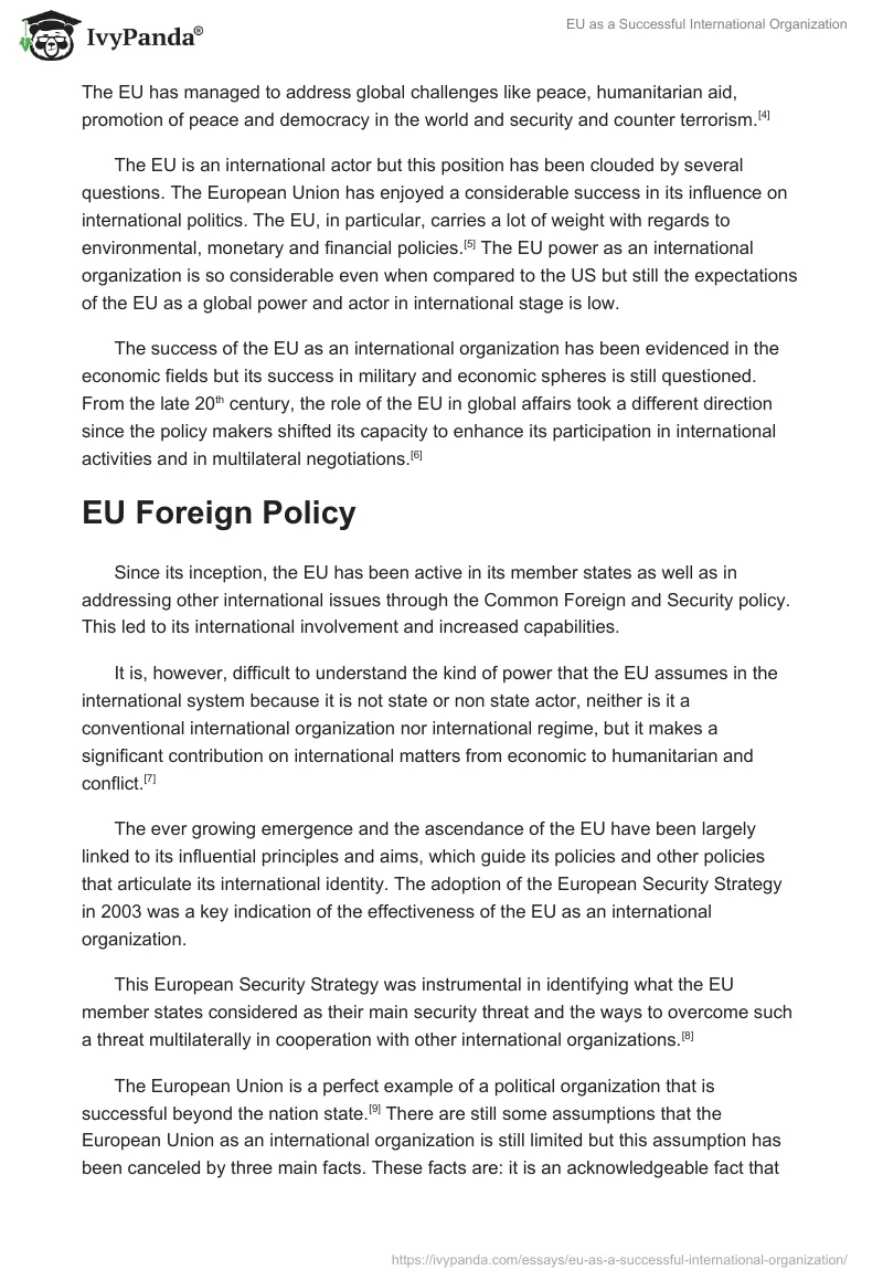 EU as a Successful International Organization. Page 2