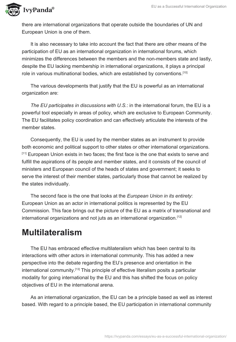 EU as a Successful International Organization. Page 3
