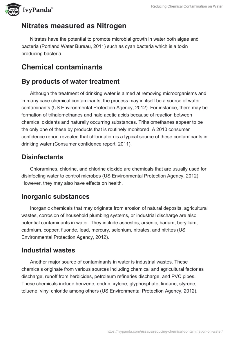Reducing Chemical Contamination on Water. Page 4