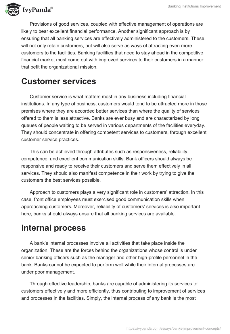 Banking Institutions Improvement. Page 2