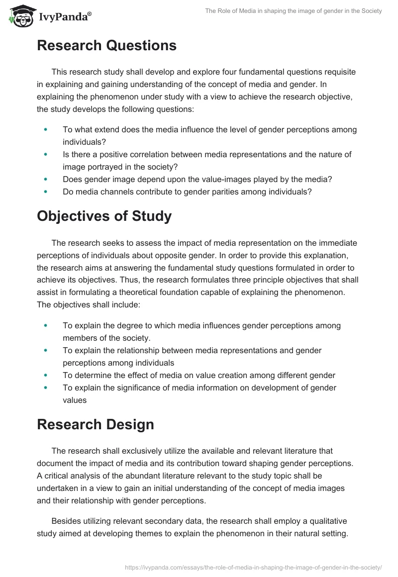 The Role of Media in shaping the image of gender in the Society. Page 3
