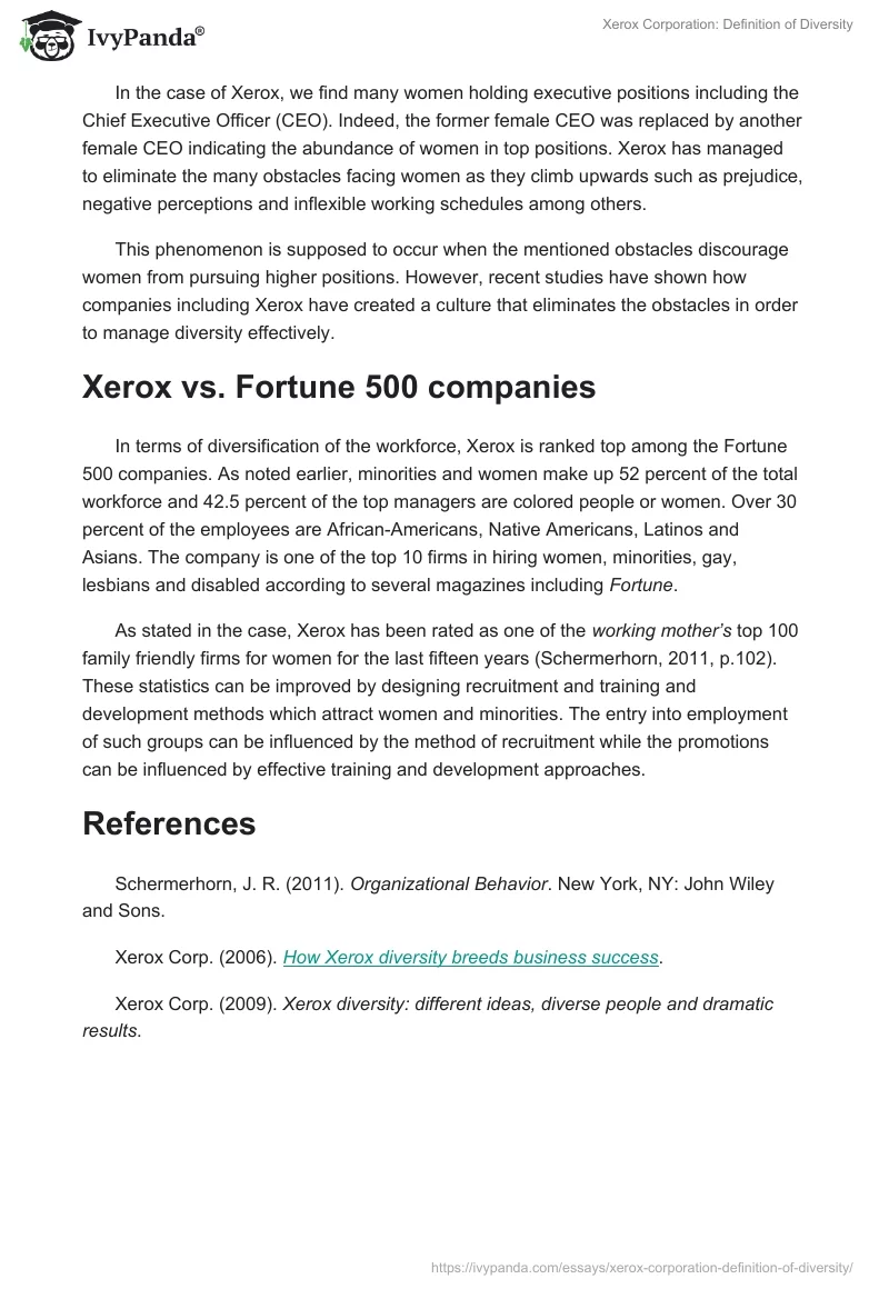 Xerox Corporation: Definition of Diversity. Page 3