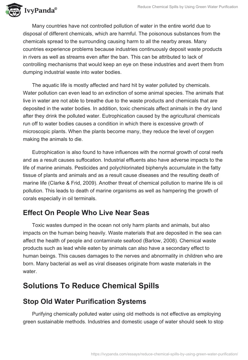 Reduce Chemical Spills by Using Green Water Purification. Page 4