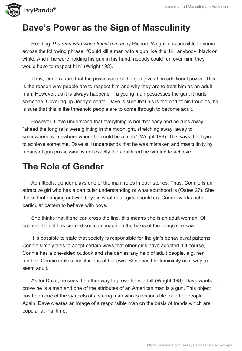 Sexuality and Masculinity in Adolescents. Page 3