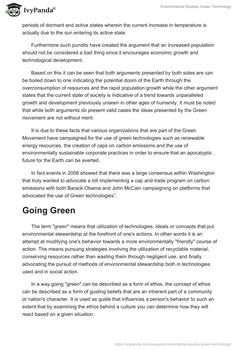 Environmental Studies: Green Technology. Page 2