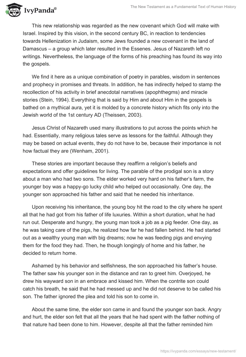The New Testament as a Fundamental Text of Human History. Page 2