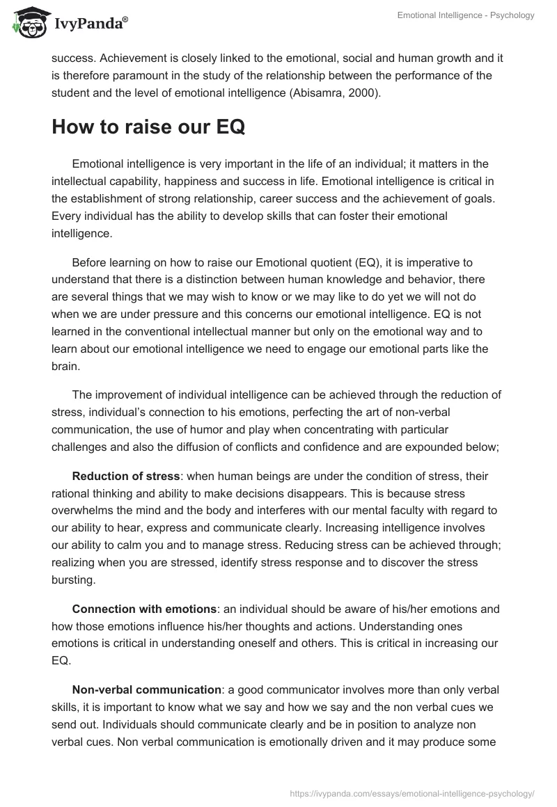 Emotional Intelligence - Psychology. Page 3
