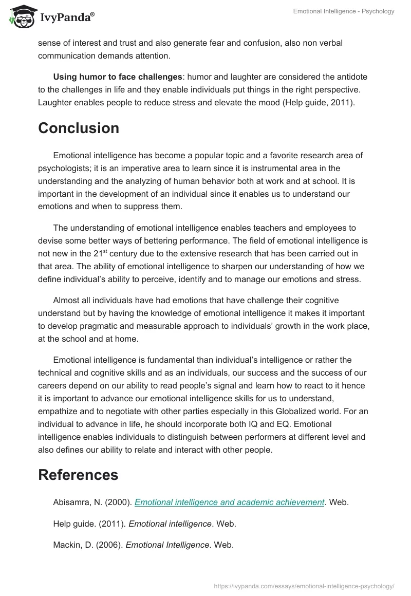 Emotional Intelligence - Psychology. Page 4