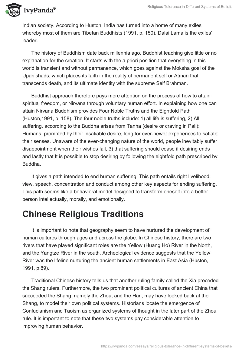 Religious Tolerance in Different Systems of Beliefs. Page 2