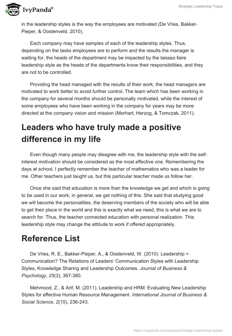 Strategic Leadership Types. Page 2
