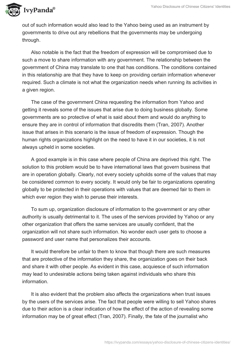 Yahoo Disclosure of Chinese Citizens' Identities. Page 2