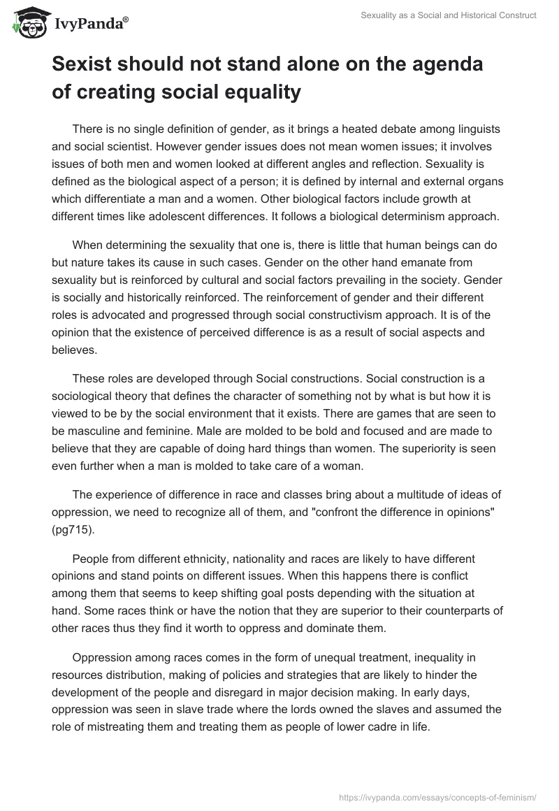 Sexuality as a Social and Historical Construct. Page 2