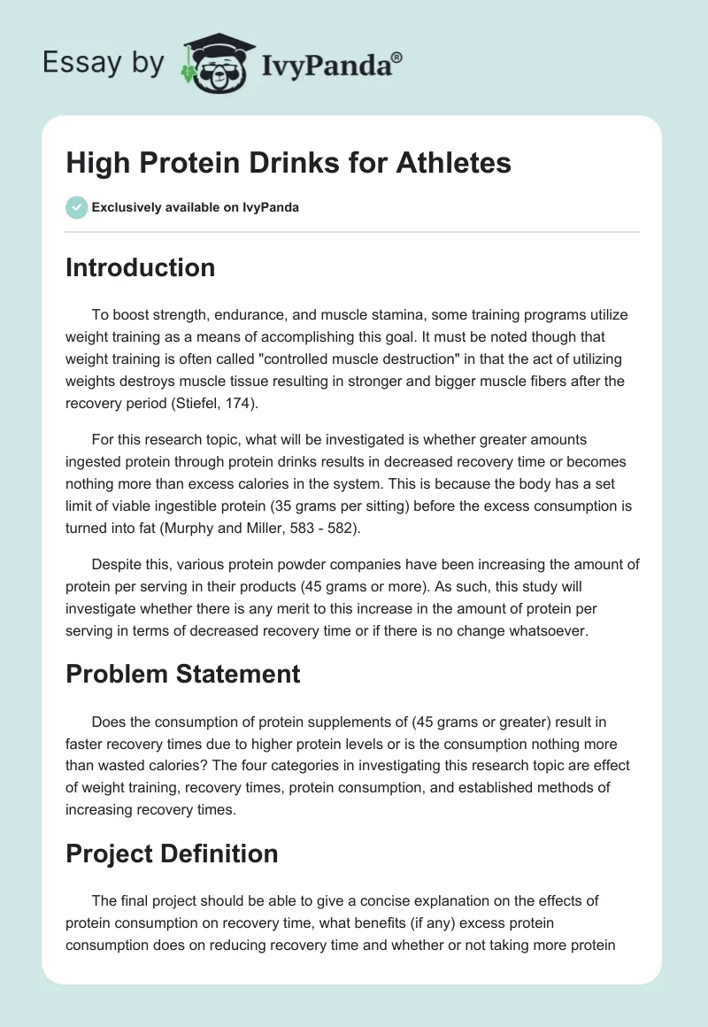 High Protein Drinks for Athletes. Page 1