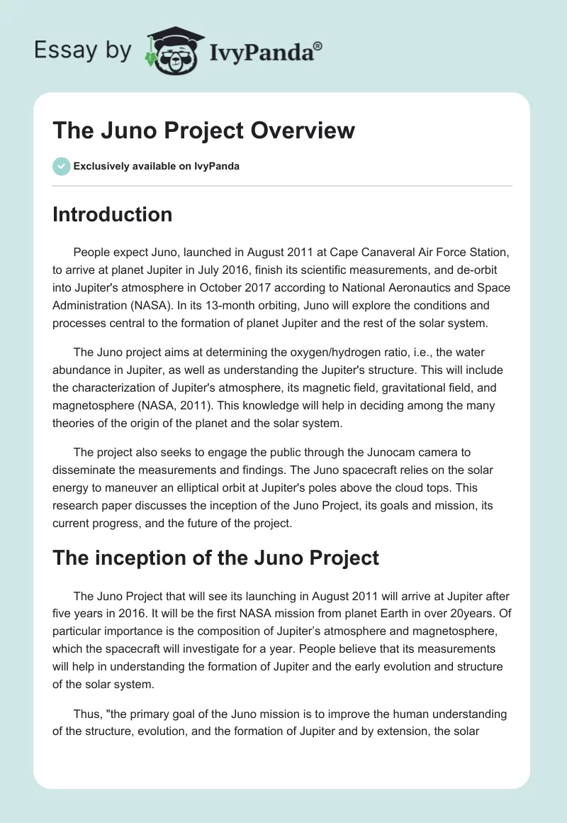 The Juno Project Overview. Page 1