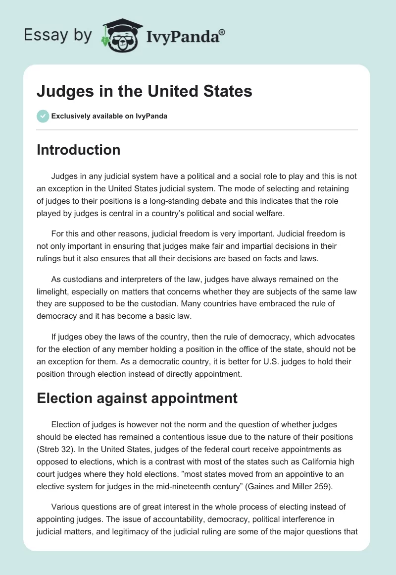 Judges in the United States. Page 1