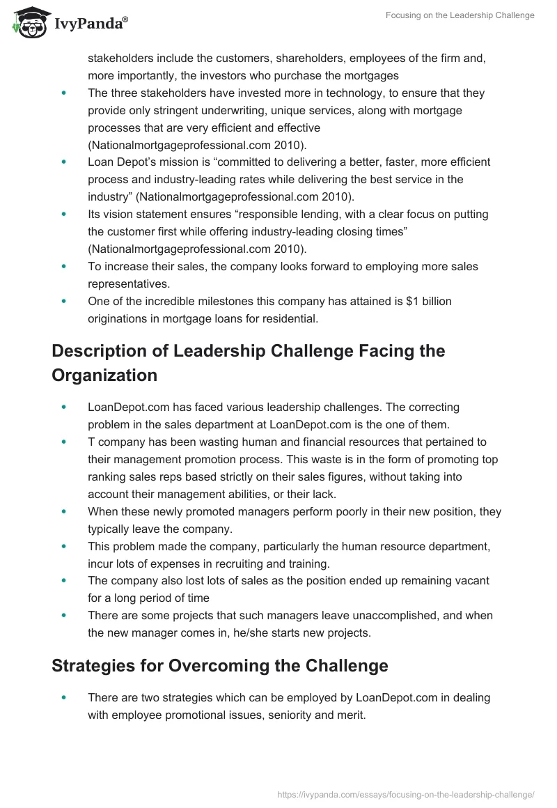 Focusing on the Leadership Challenge. Page 2