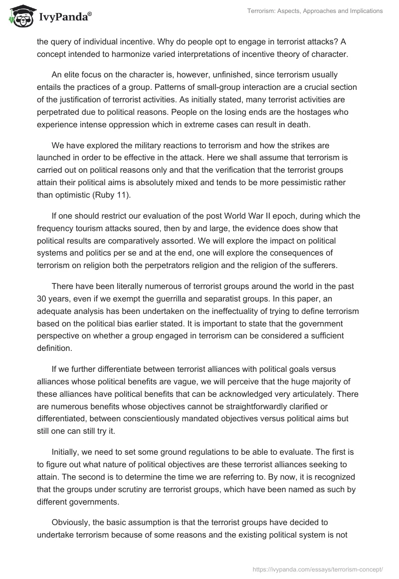Terrorism: Aspects, Approaches and Implications. Page 3